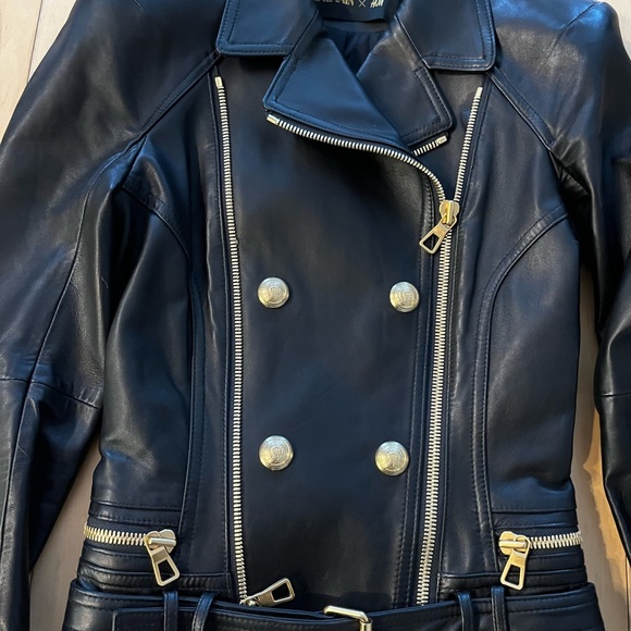 Balmain x H&M Black and Gold Leather Jacket - Picture 8 of 16